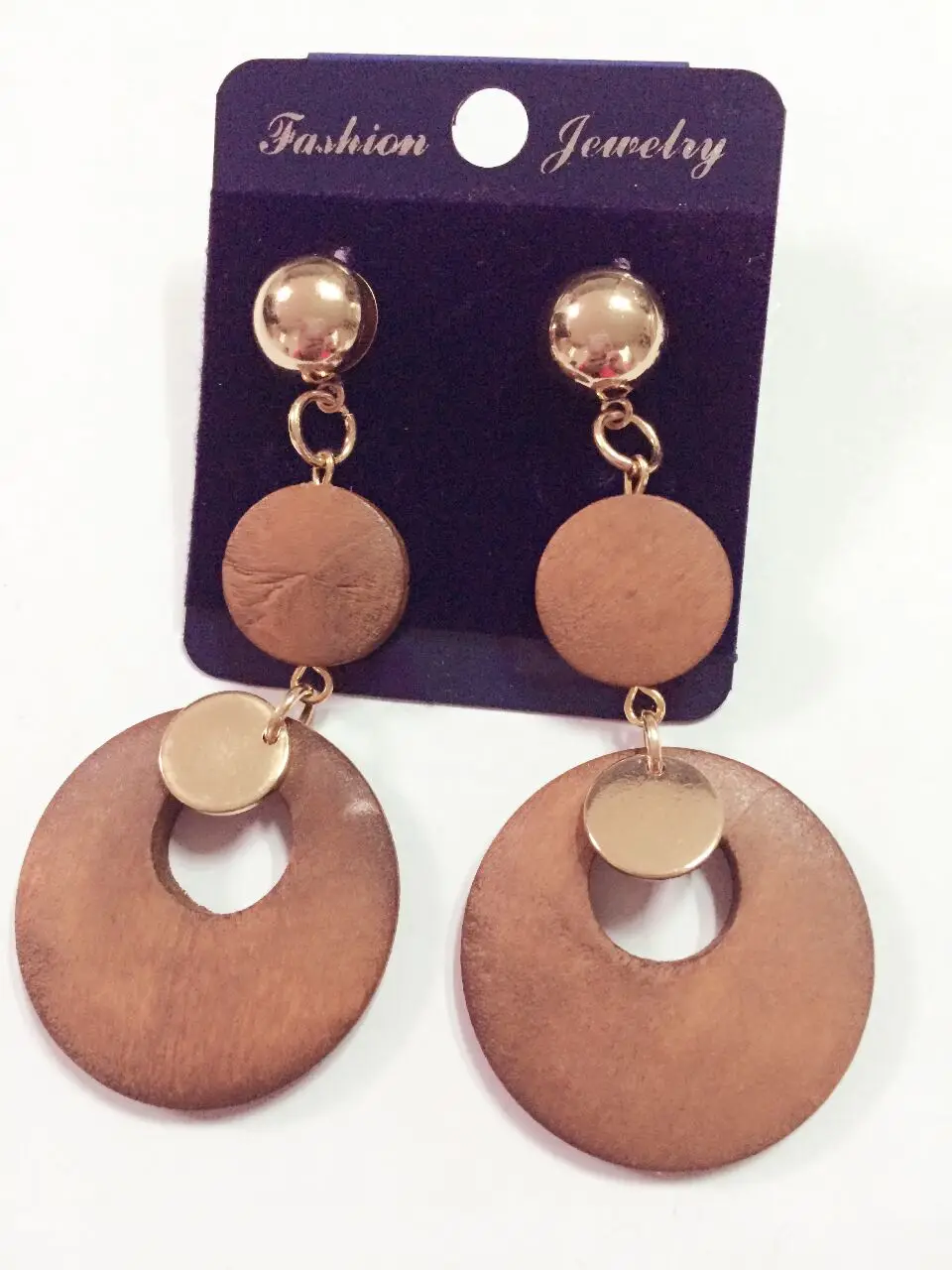 Серьги из дерева в африканском стиле хорошего качества новинка 2016 круглые