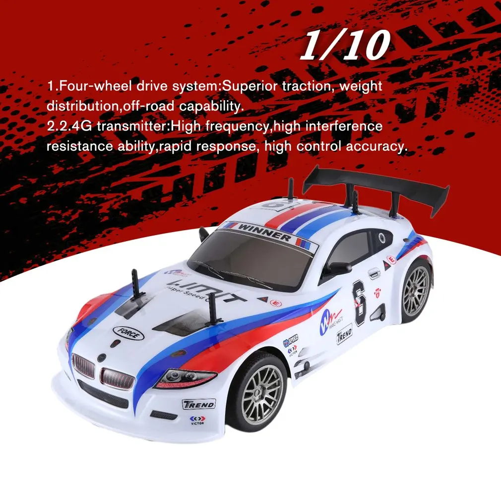 J601 1 9 1/10 700 мА/ч 2 4G гоночный автомобиль 1:10 RC модель автомобиля 25 км/час плоская