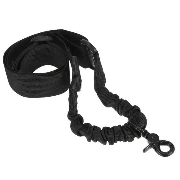 

Tactical 1 One Single Point Adjustable Bungee Rifle Gun Sling System Black Strap