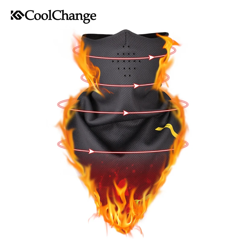 CoolChange Bicycle Mask Winter Warm Face Elastic Cycling Triangle Polar Fleece Breathable Ear Protector Bike Facemask | Спорт и