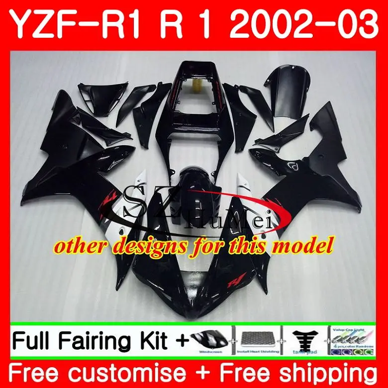 Корпус для YAMAHA YZF 1000 YZFR1 02 03 полностью белый кузов 73SH6 R 1 R1 YZF1000 2002 2003