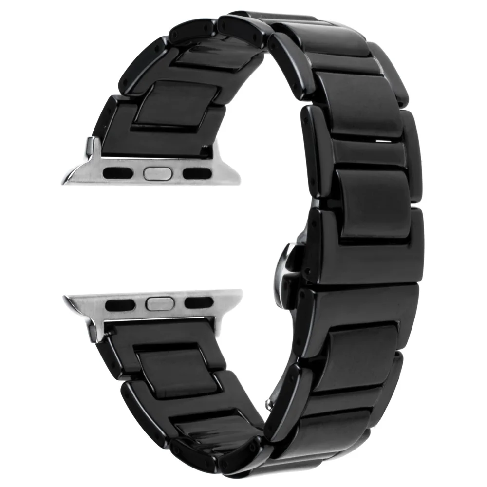 Полностью керамический ремешок для часов 38 мм 42 iWatch Apple Watch спортивный с пряжкой