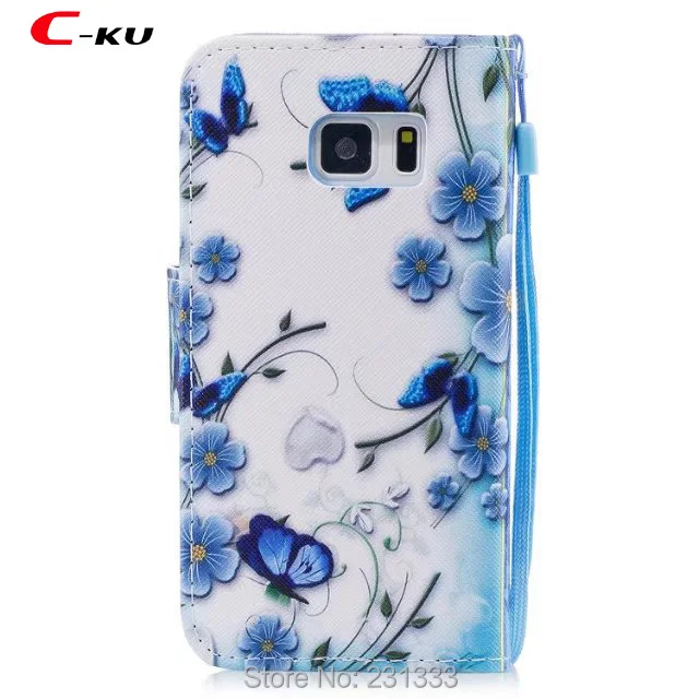 C ku для Samsung Galaxy S9 S8 PLUS S7 EDGE NOTE8 чехол кошелек с мультяшным ремешком кожаный