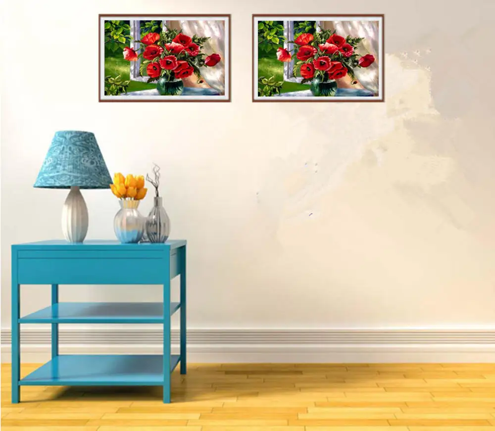 Алмазная 5D картина сделай сам вышивка крестиком с цветком мака алмазная Стразы