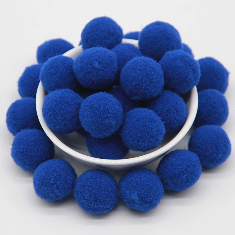 28 blue 20 мм помпон, мягкий мех, помпон, помпоны для детей, DIY игрушки ручной работы, праздничные украшения, аксессуары 20 г, 60 шт - Цвет: 28 blue
