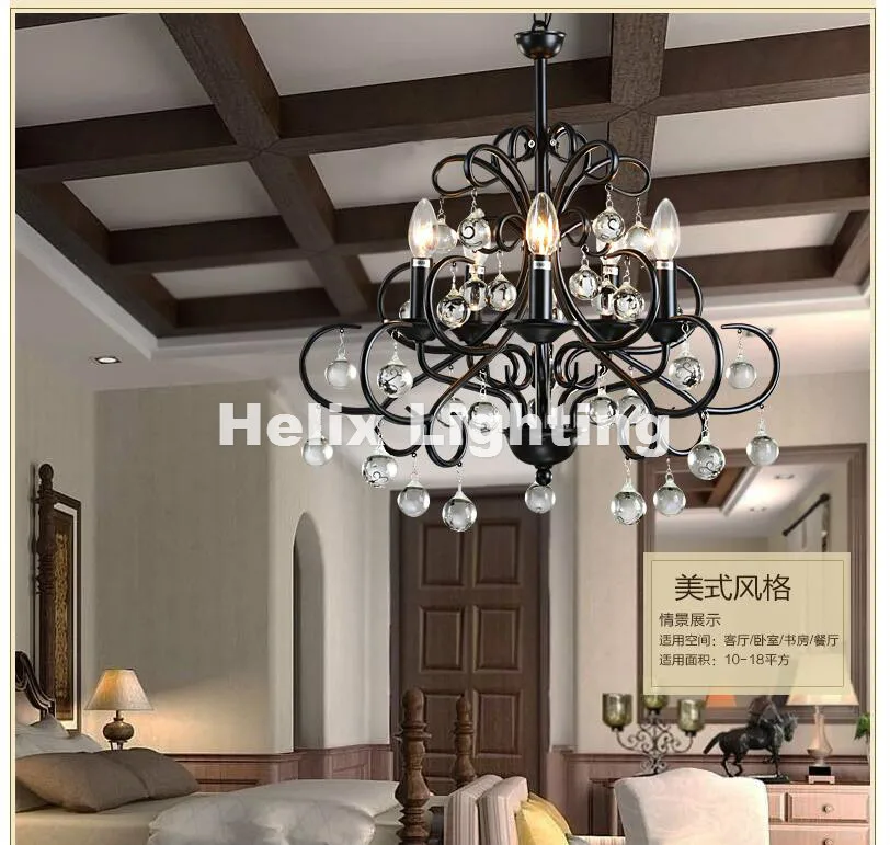 Винтажная металлическая люстра скандинавский черный железный Креатив кофейная