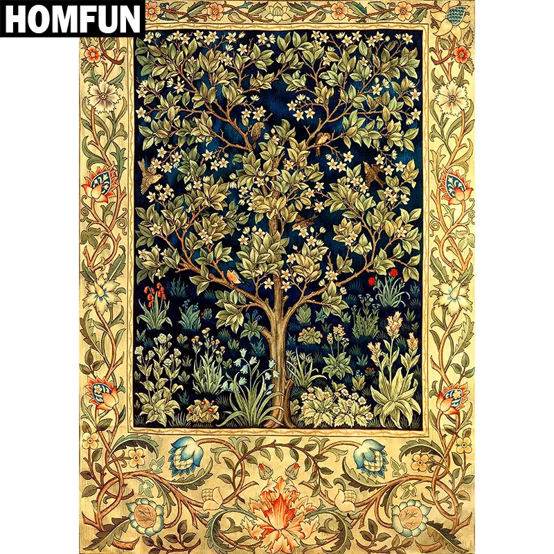 Алмазная 5D картина Древо жизни HOMFUN с квадратными/круглыми стразами сделай сам