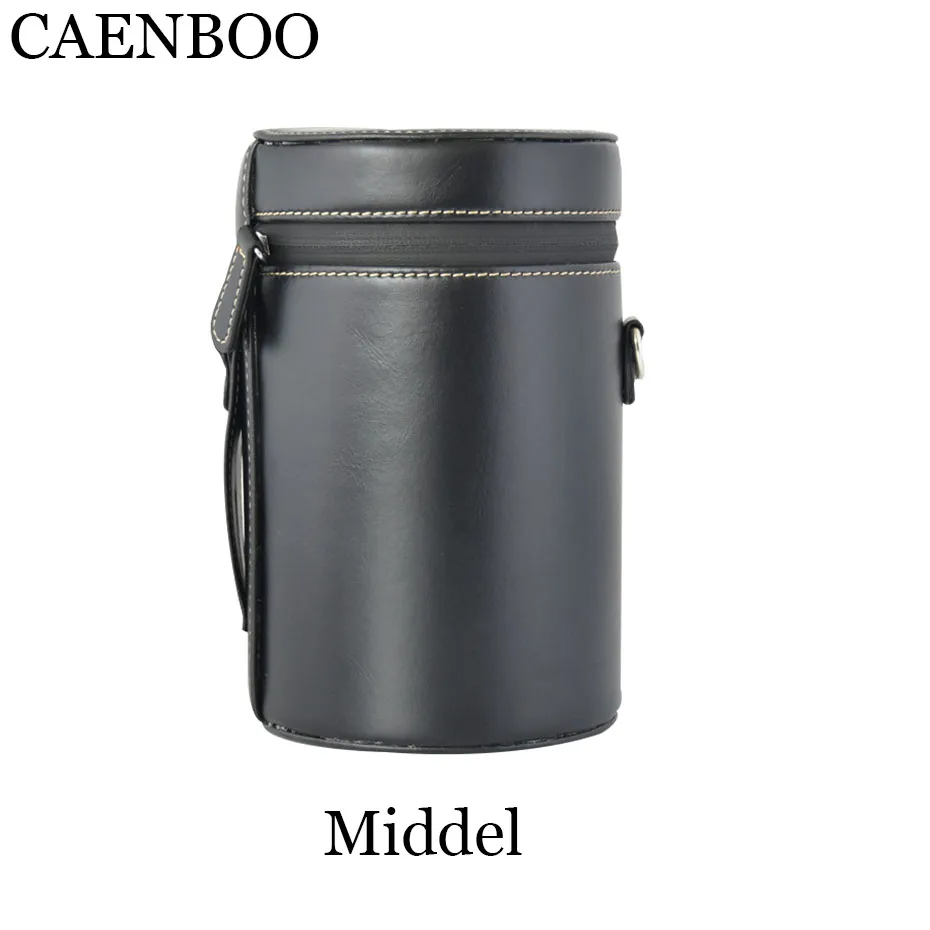 Black Middle one Чехол для объектива CAENBOO в стиле ретро из искусственной кожи чехол для объектива Canon Nikon sony Pentax Fujifilm Tamron Sigma Чехол протектор Универсальный - Цвет: Black Middle one