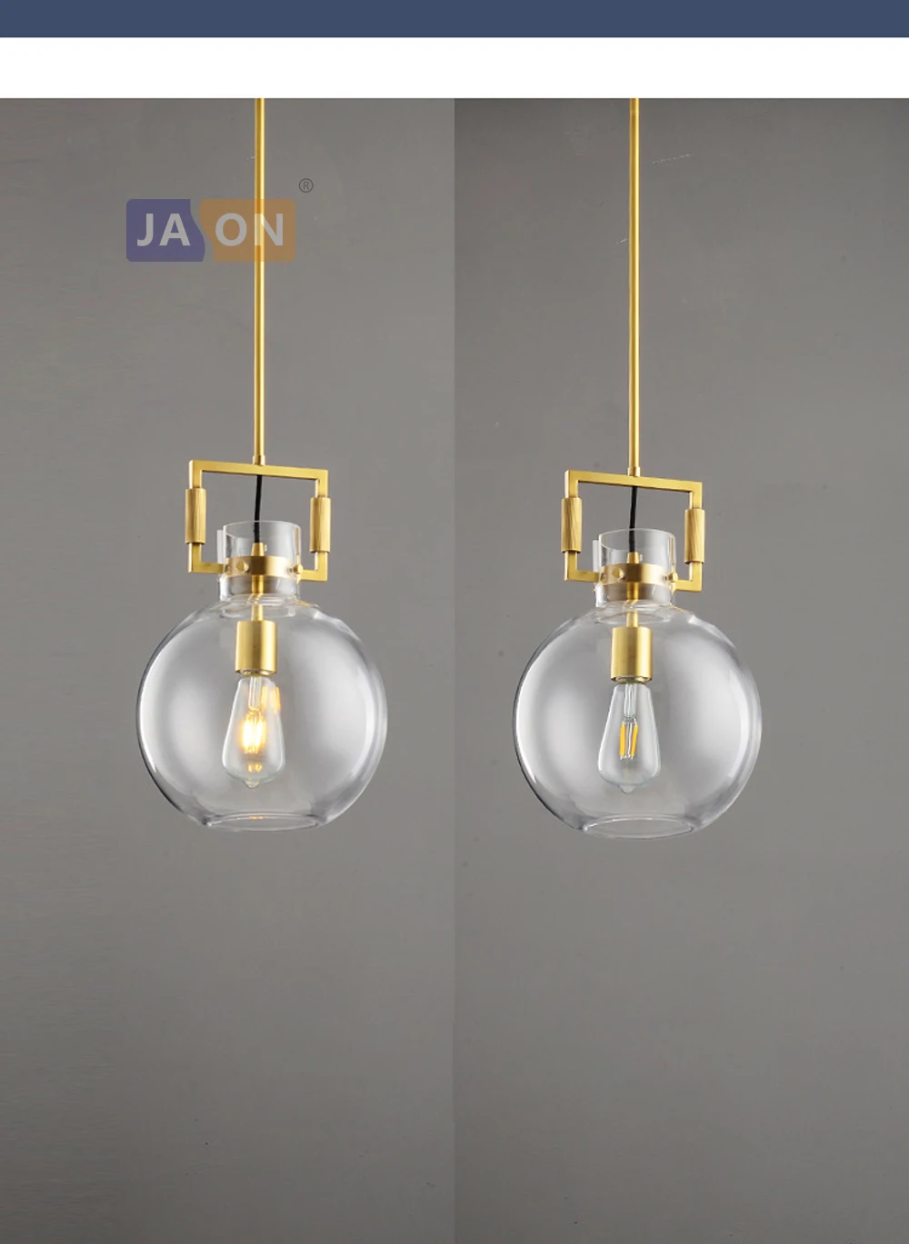 Led e27 Американский медный стеклянный золотой люстра освещение Lamparas De Techo подвесной светильник Lampen для столовой