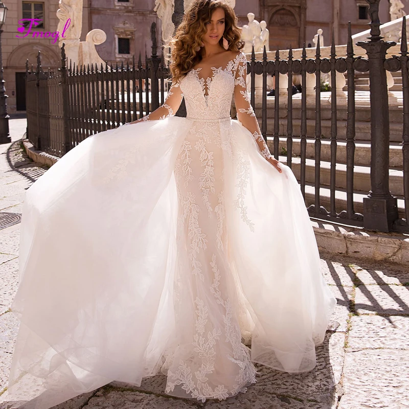 Аппликации одежда с длинным рукавом платье расширенным съемным подолом