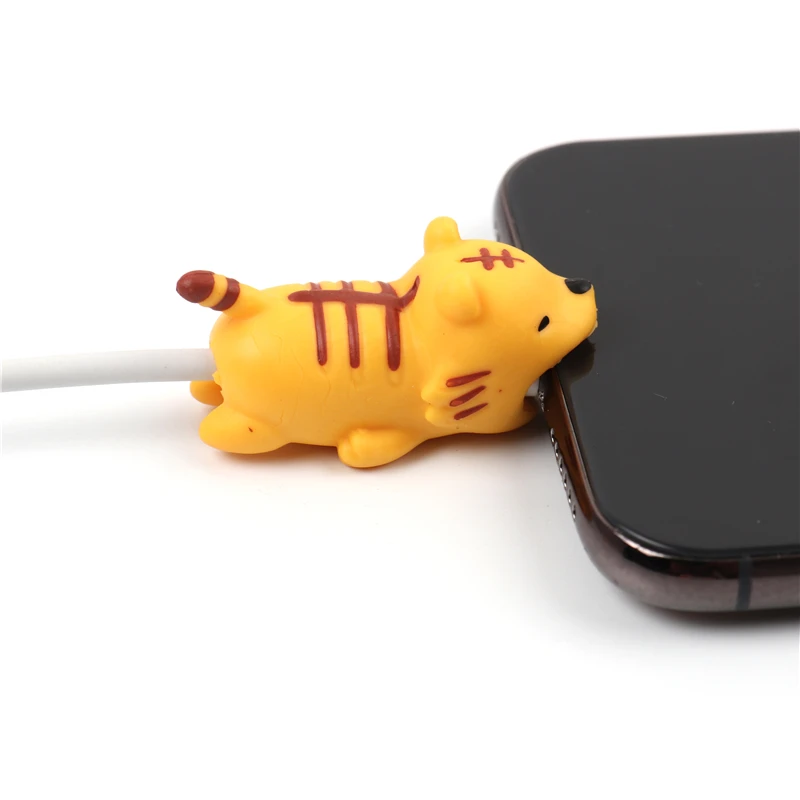 FFFAS Япония USB кабель укус мобильного телефона Декор животных протектор Организатор зарядное устройство провода намотки головы для Iphone 7 8 X Plus