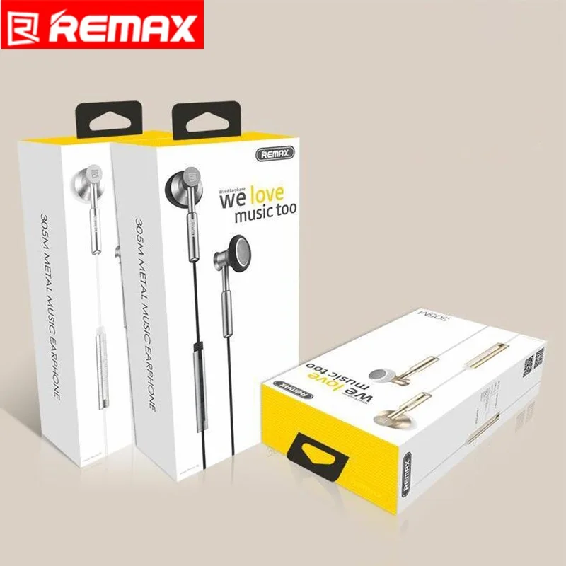 Remax 3 5 мм Металл наушники гарнитуры стерео бас вкладыши mi cphone мобильного телефона