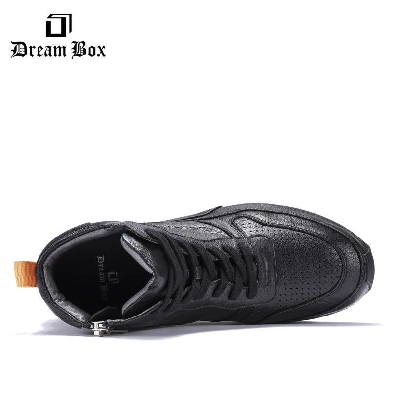 Black High Shoes Men's Winter New Leather Wild Thick-soled Casual | Обувь