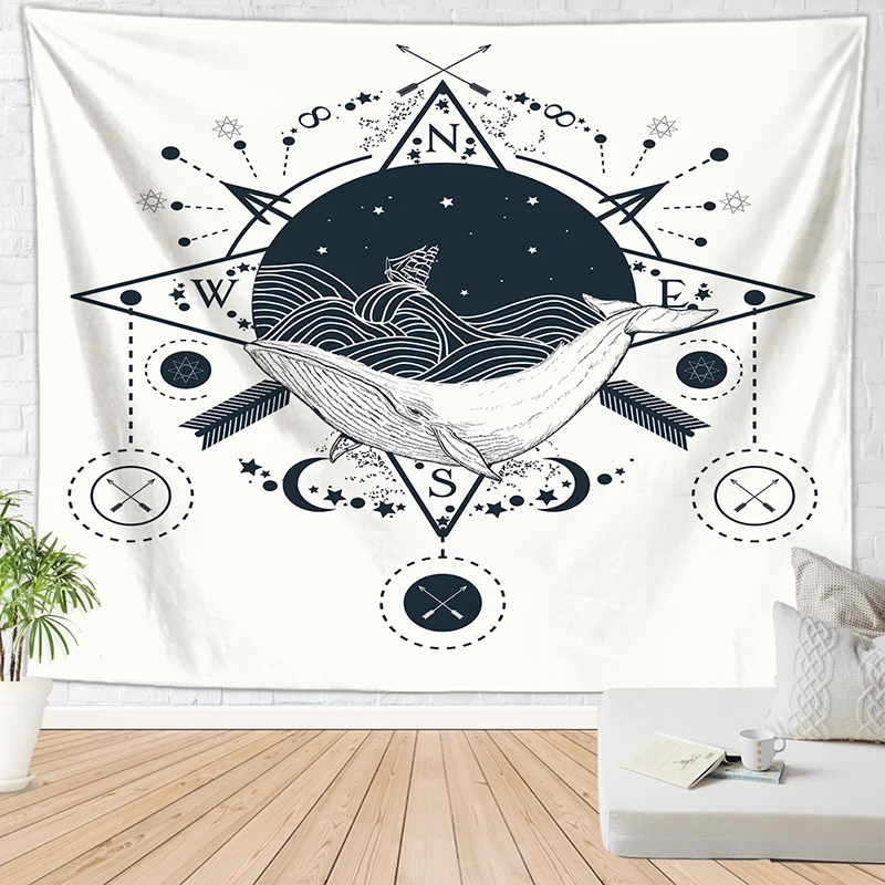 Компас линейка гобелен гексаграмма глаз Провидения Настенный Ковер 2019 Новый Osiris