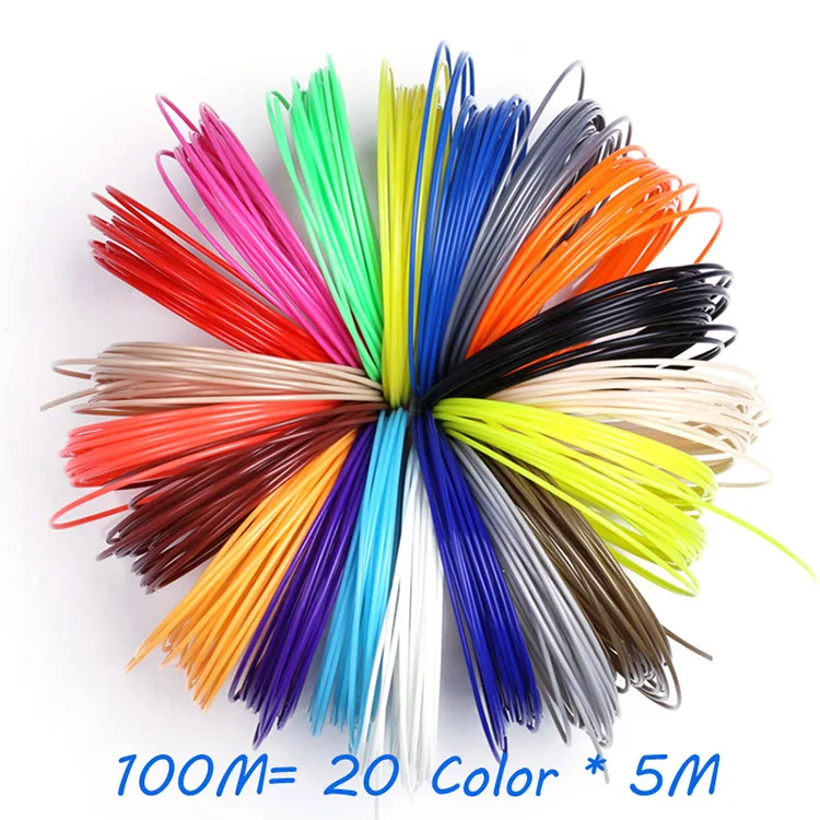 100 Meter 20 Colors 5 Meter 50M 10 Color Or 100 M 20 Colors 3D Printing Materials 3 d Pen Filament Plastic For Kids DIY Birthday Gift - Цвет: 100 Meter 20 Colors