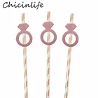 Chicinlife 10 шт. соломинки из красного золота с бриллиантовым кольцом девичника украшение для вечеринки свадьбы помолвки свадебного торжества принадлежности для девичвечерние