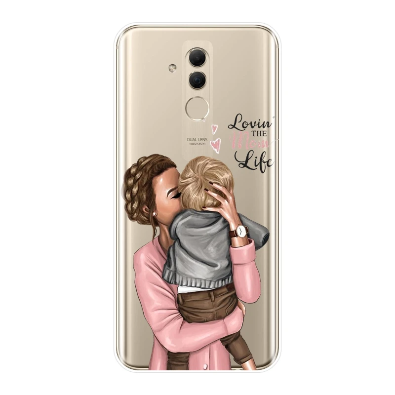 No.4 Милый мягкий чехол для телефона для huawei mate 20, 10, 9 Pro, силиконовая задняя крышка для мамы и ребенка, чехол для huawei mate 7, 8, 9, 10, 20 Lite - Цвет: No.4