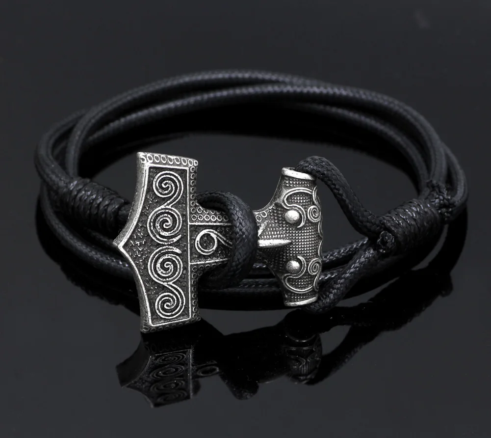 Youe shone натуральная кожа регулируемый Викинг норвежский Odin Thors Mjolnir Hammer мужской s