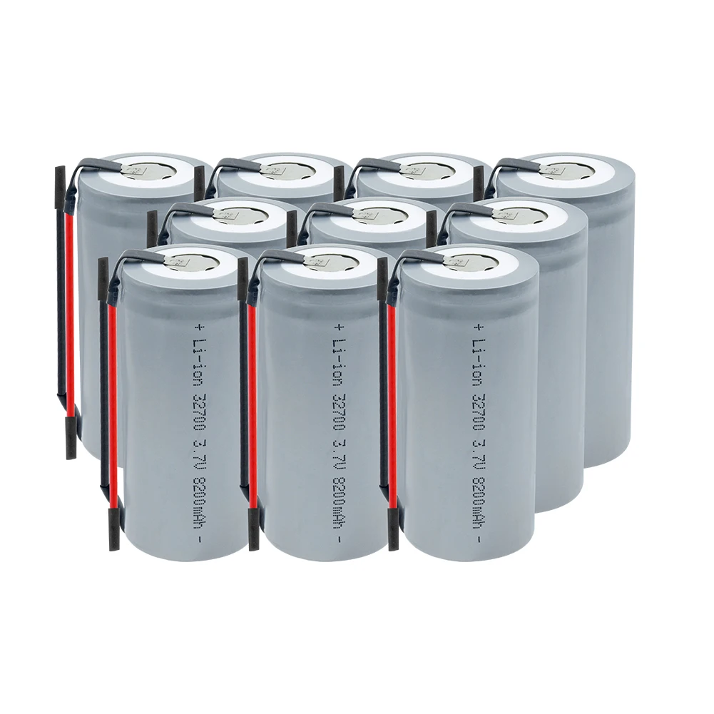 10 PCS 32700 батарея 3,7 V 8200mAh перезаряжаемая 32700 литиевая батарея резервного питания с паяльными проводами для фонарика солнечного света - Цвет: 10 PCS