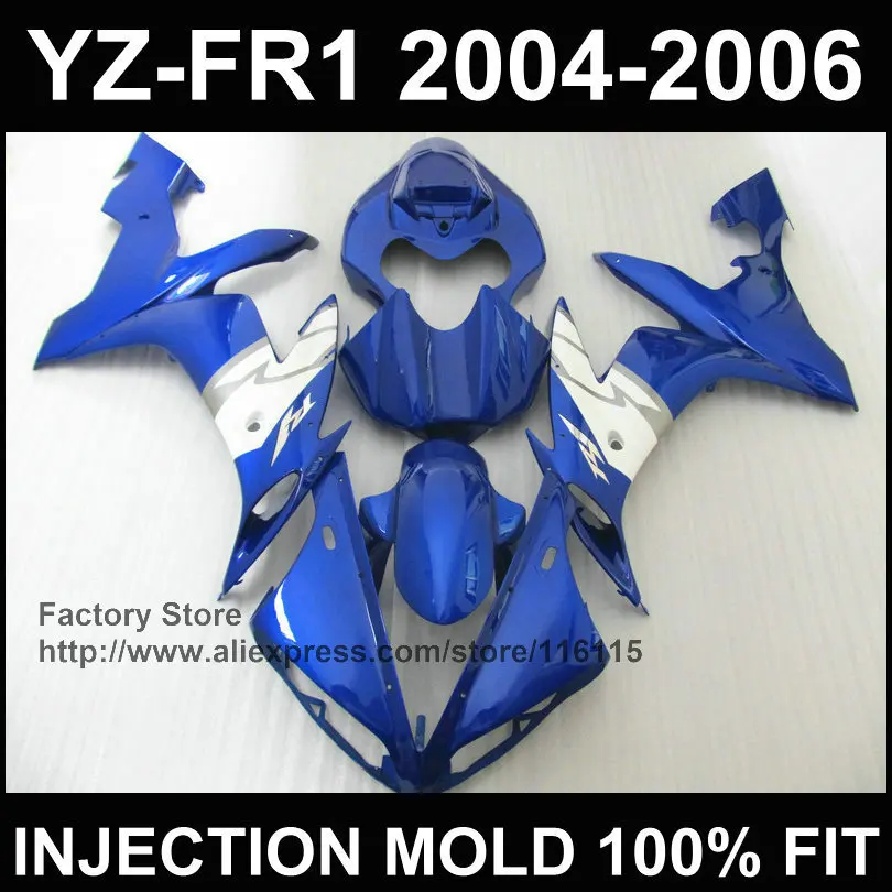 

New blue fitment fairing parts for YAMAHA Injection molded fairings YZF R1 2004 2005 2006 YZFR1 04 05 06 YZF1000 Customize
