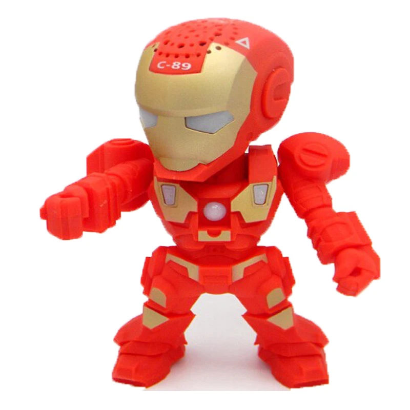 Портативный мини Динамик Железный человек Bluetooth Беспроводной s с светодиодный