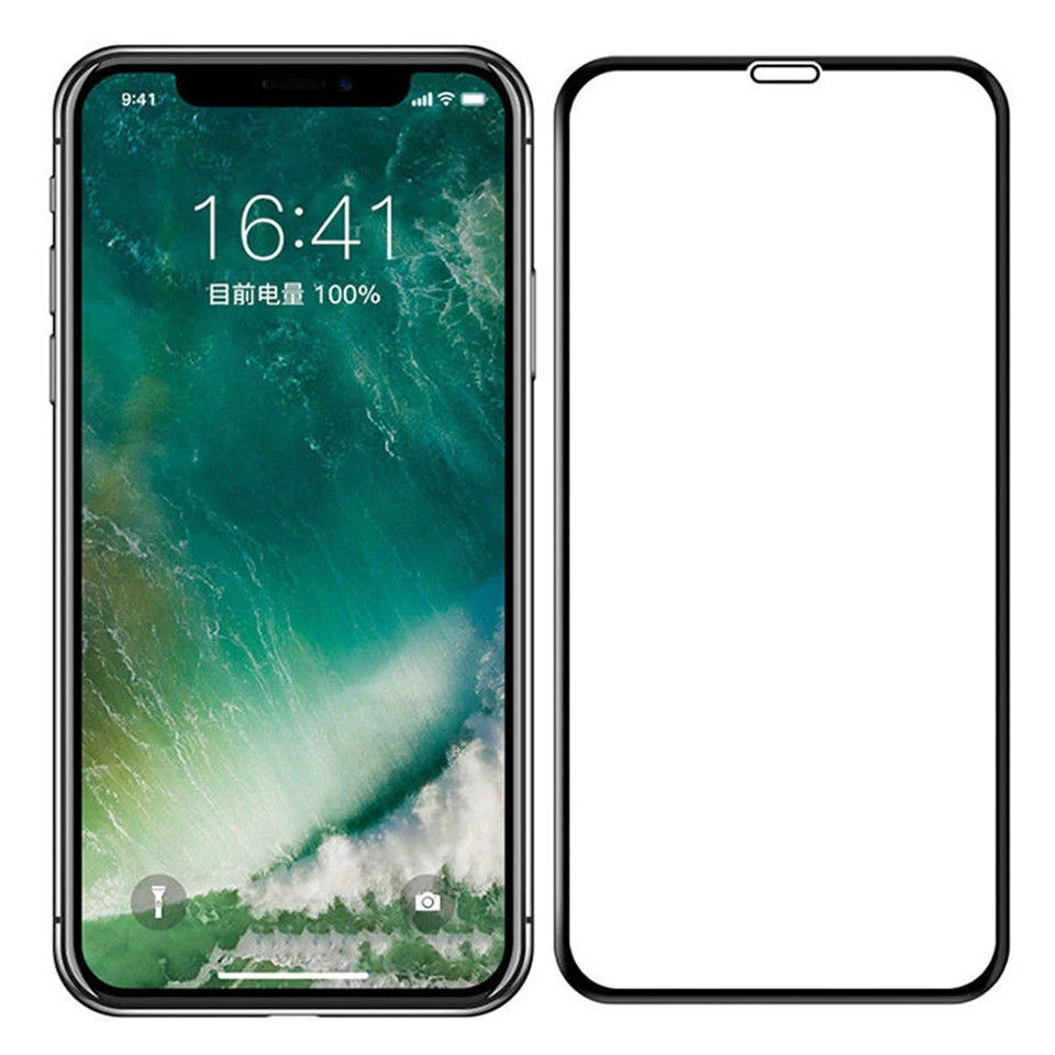 

3PCS/Lot Black Edge Full Tempered Glass Phone Films for Apple iPhone X Xs Max Xr 6 6S 7 8 Plus Screen Protector Protective Film