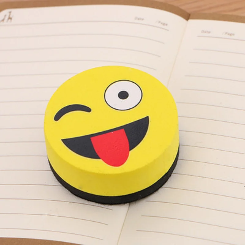 2PCS Yellow Smile Face Whiteboard Eraser Magnetic Board Erasers Wipe Dry School Blackboard Marker Cleaner Styles Randomly Sent | Канцтовары