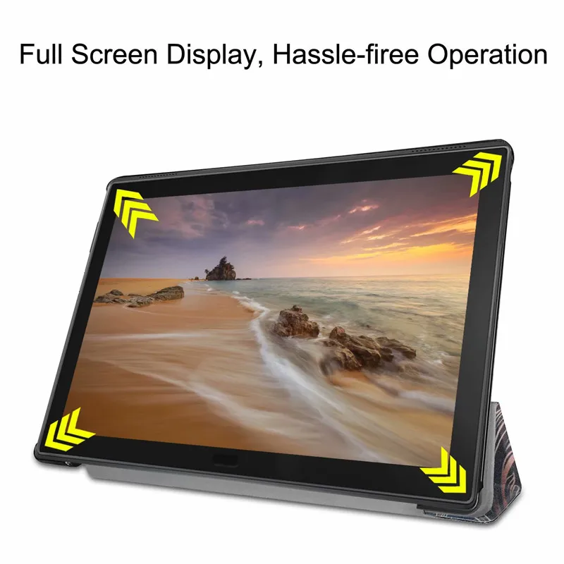 Окрашенный кожаный 3 складной магнитный чехол для планшета Lenovo Tab E10 X104 (выпущено