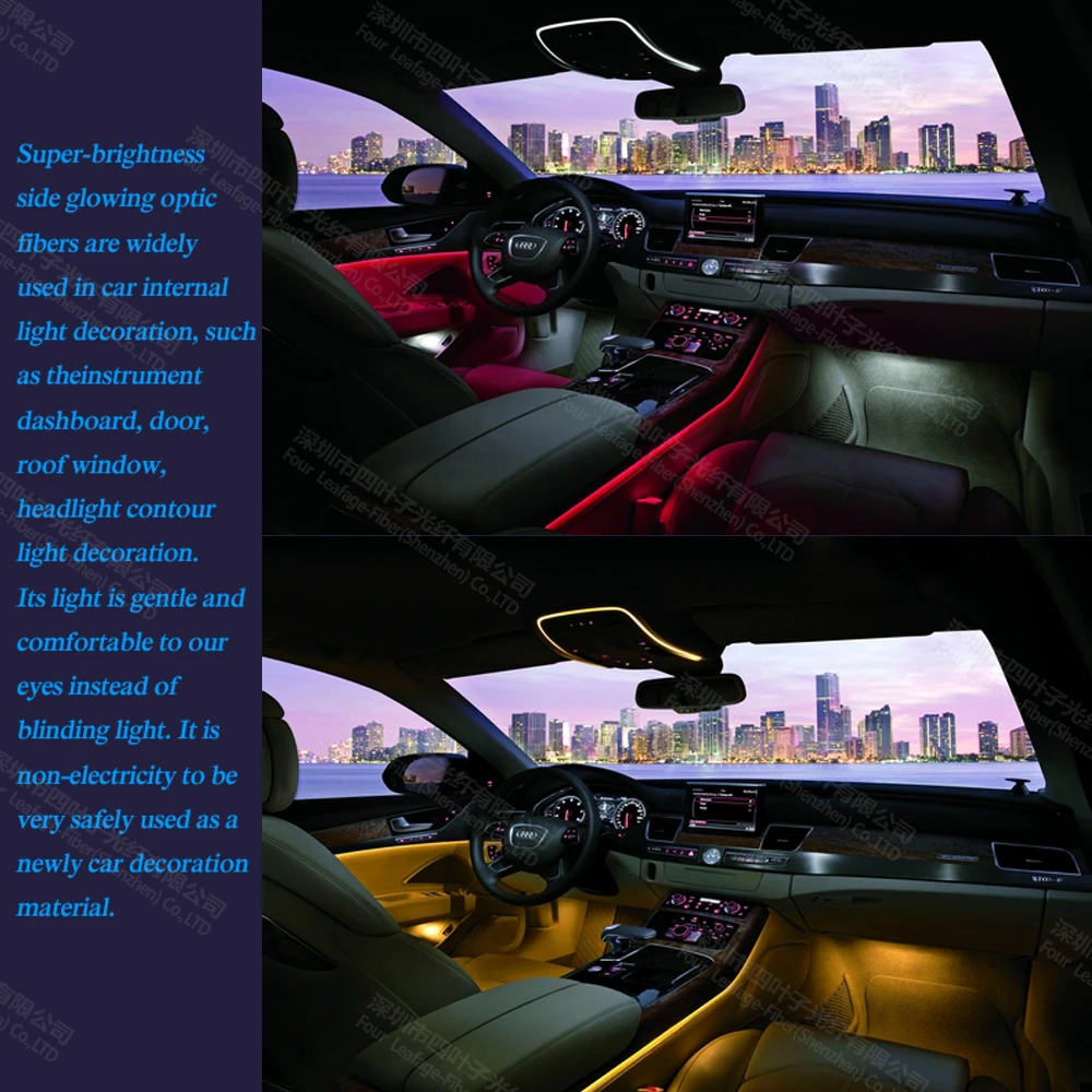 Фабричное сверхъяркое пластиковое боковое светящееся оптоволоконное освещение