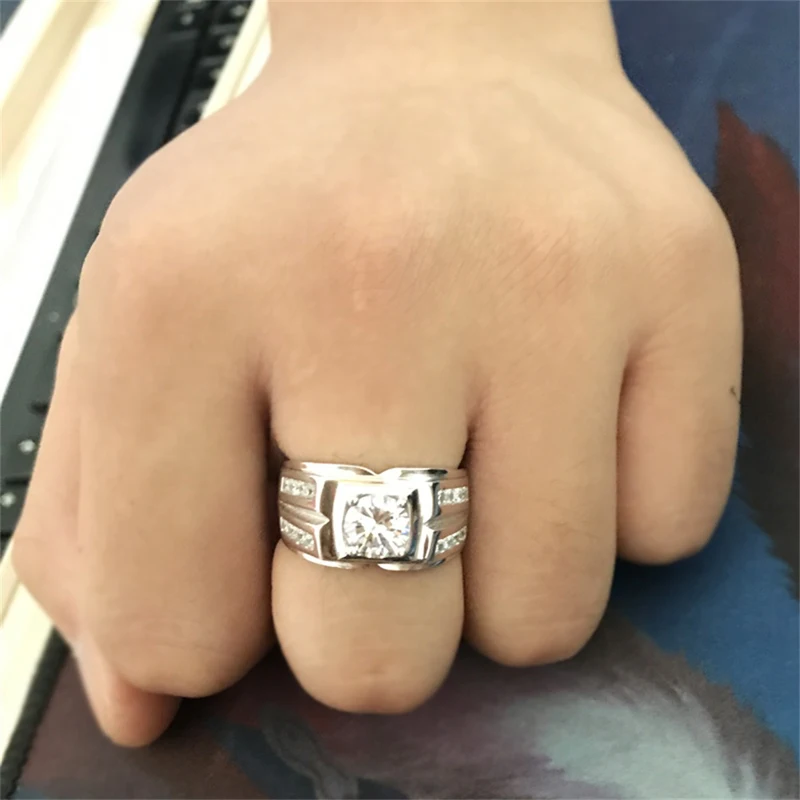 Отправлен Серебряный сертификат! YINHED модное мужское обручальное кольцо из