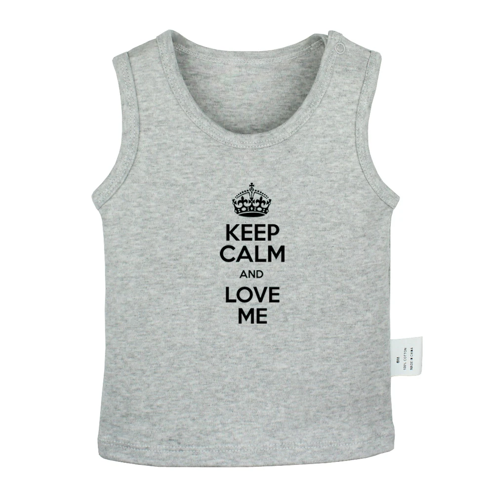 

Keep Calm And Love Me sleep zzz Pink Keep one Rolled Design Newborn Baby Tank Tops Toddler Vest Sleeveless Infant Cotton Clothes