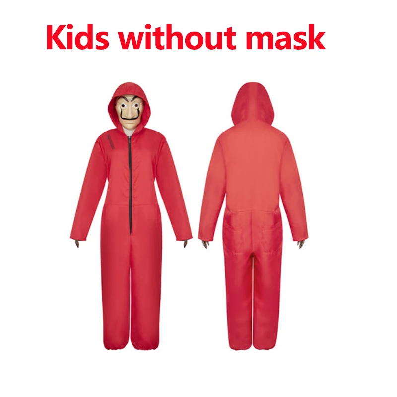 Kids without mask Салвадор дали Косплей фильм маска деньги Heist The House of paper La Casa De Papel Косплей Костюм маска для лица для детей и взрослых - Цвет: Kids without mask