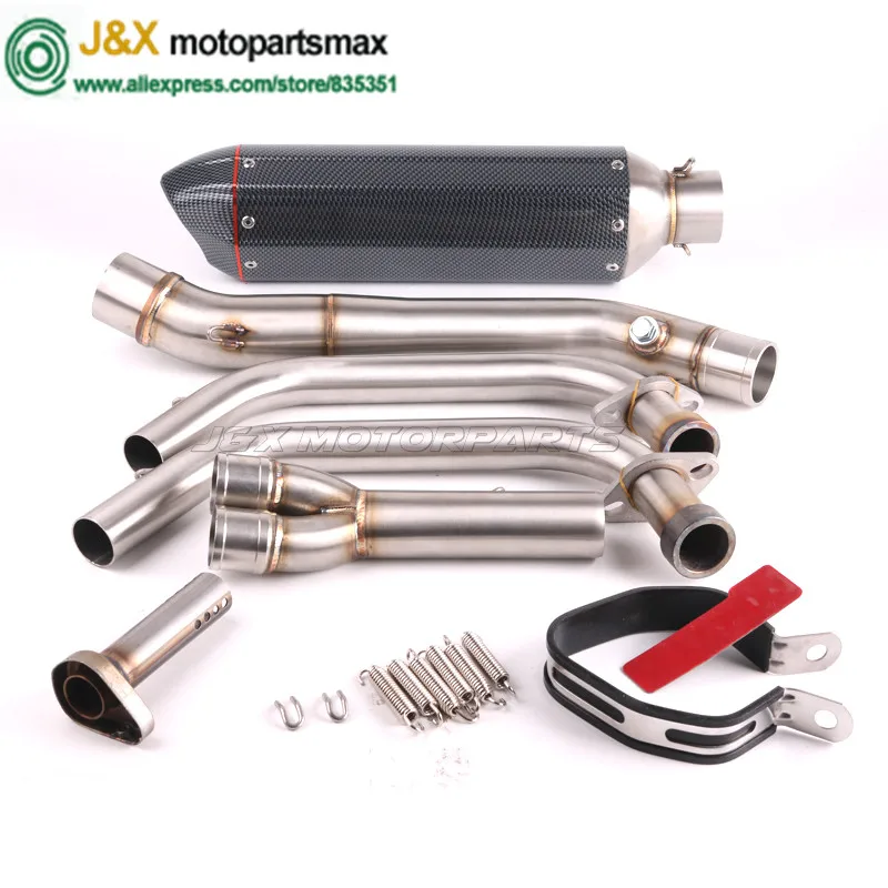 MT-03 MT03 R25 R3 глушитель для мотоцикла полная система контактная средняя труба+ выхлопная труба для Yamaha R25 R3- слипоны - Цвет: same photo