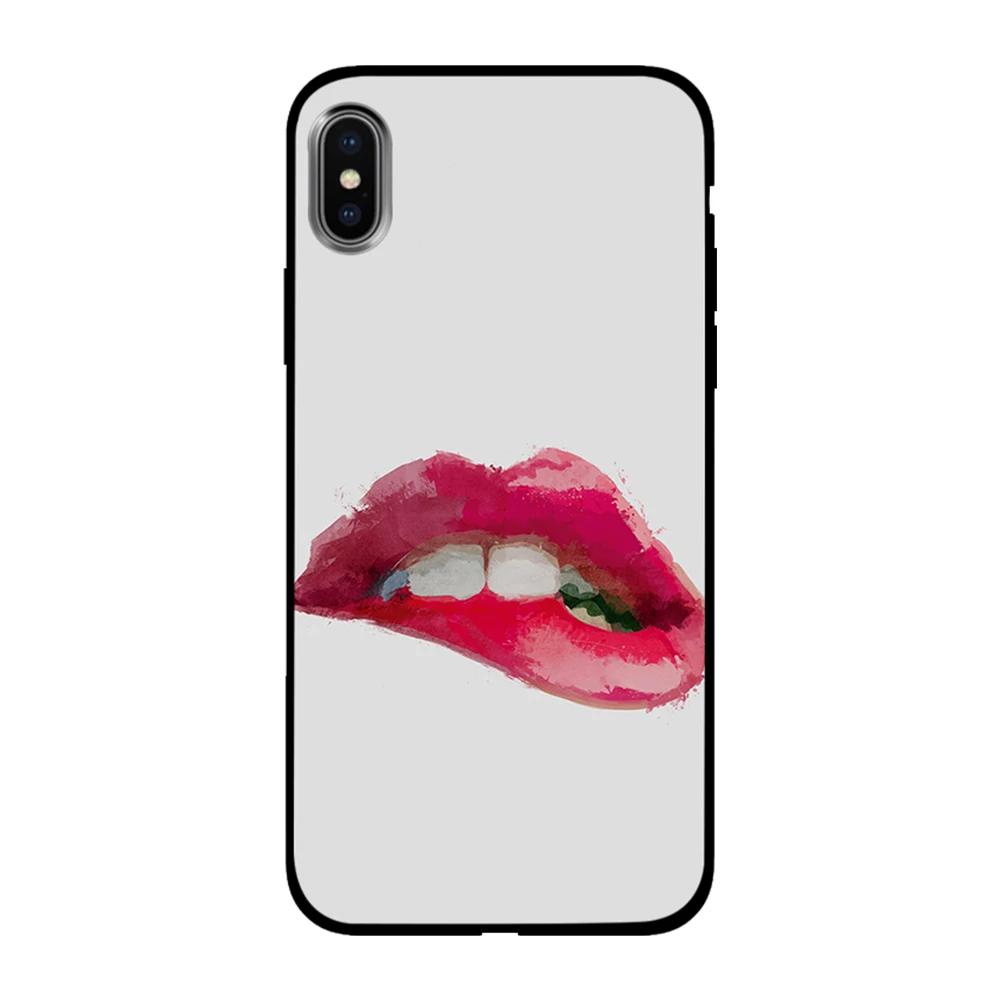 Художественный стиль с большими губами Мягкий ТПУ чехол для Apple iPhone 6 6S 7 8 Plus 5 5S SE X