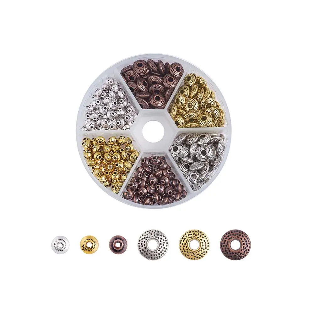 

Tibetan Style Alloy Bead Spacers For DIY Jewelry Making Necklaces Bracelets Handicrafts SuppliesMixed Shapes Mixed Color 8x2cm