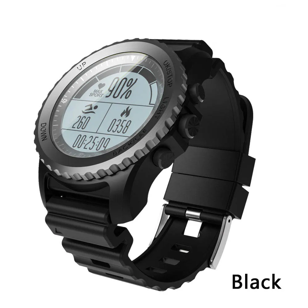 black Greentiger S968 gps Смарт-часы IP68 водонепроницаемый монитор сердечного ритма спортивные наручные часы шагомер для плавания мужские уличные умные часы - Цвет: black