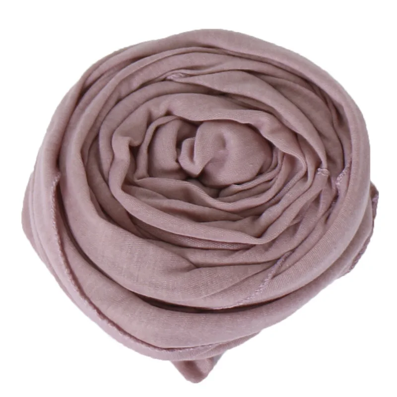 Мусульманский хиджаб Джерси-шарф мягкий твердый шаль на голову foulard femme musulman исламский, арабский обертывание головы шарфы женские hoofddoek - Цвет: 14