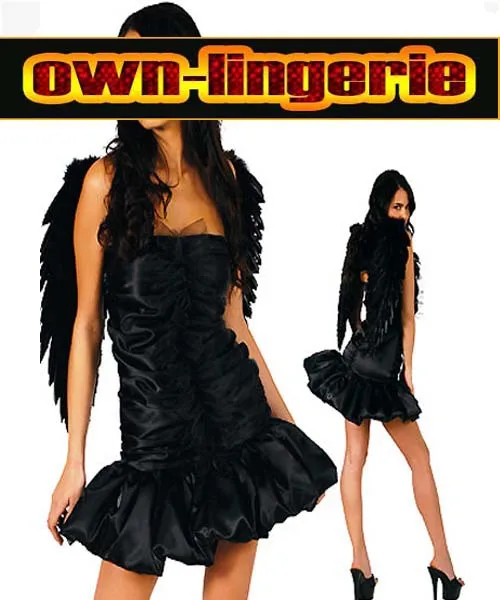 Костюм черного ангела с аксессуарами X4309 бесплатная доставка|angel costume|black costumecostumes