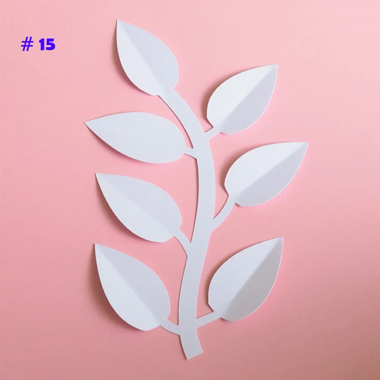 No 15 Искусственные цветы лист Fleurs Artificielles фон совпадающие листья гигантские бумажные листья Свадебная вечеринка Декор Детская гирлянда для душа - Цвет: No 15