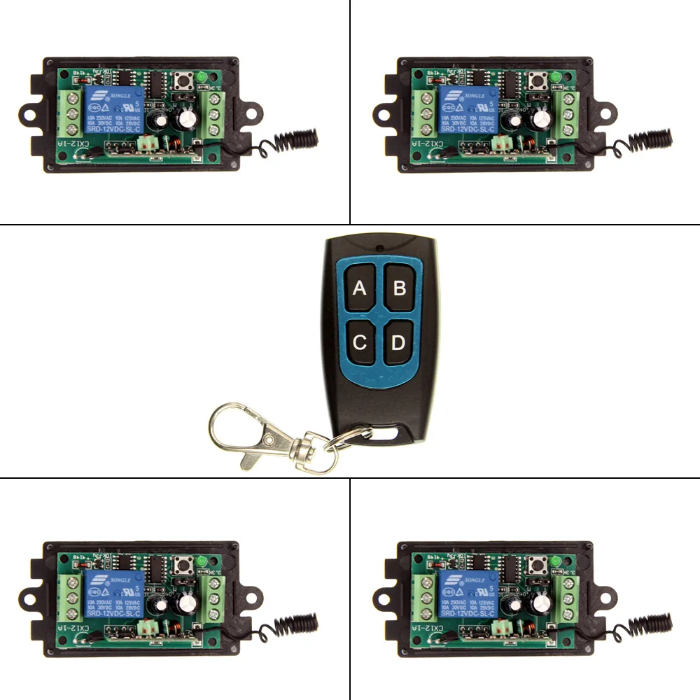 DC 9V 12V 24V 1 CH 1CH RF Wireless переключатель системы дистанционного управления