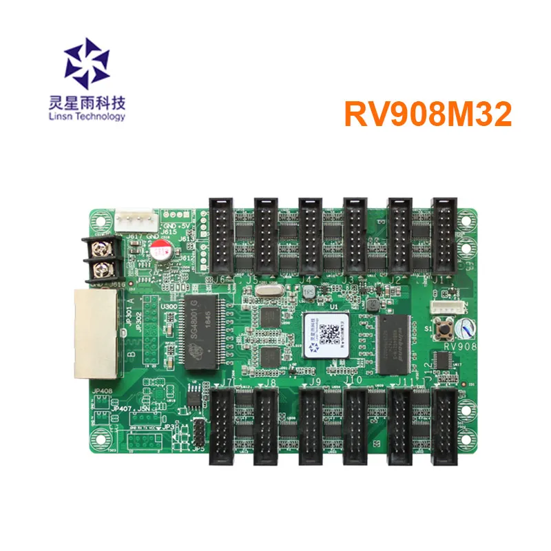 Linsn RV908M32 светодиодный дисплей приемная карта rv908 контроллер 12xhub75e порты поддержка