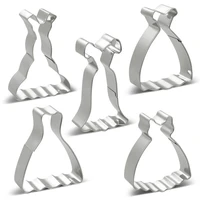 keniao wedding dress cookie cutter set 5 pieces valentines day biscuit fondant pastry bread molds stainless steel