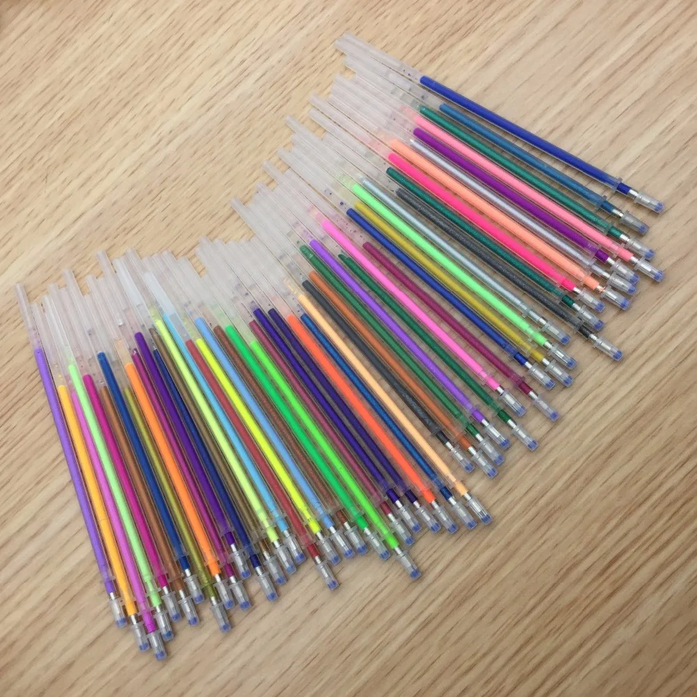 48 шт./компл. вспышка Заправка для гелевой ручки цветная полностью блестящая