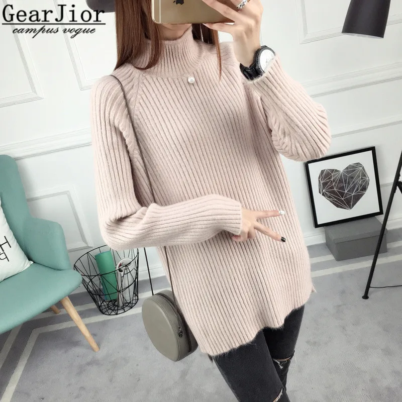 Новинка 2017 Лидер продаж женские на осень-зиму длинная стильная водолазка вязать