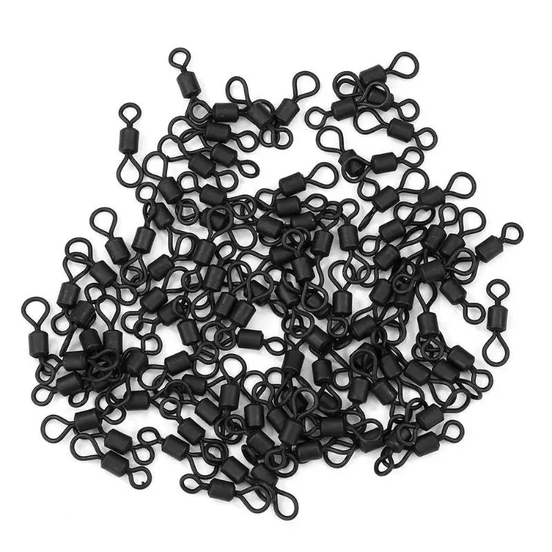 100pcs Рыболовные крючки для лодки, 8 слов, разъем для рыбалки, шариковый Вертлюг, твердые кольца, быстросменный терминал, рыболовные снасти, аксессуары - Цвет: 100pcs