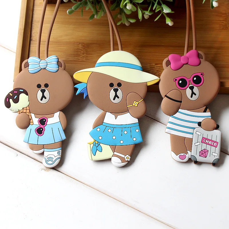 Новинка Kawaii чемодан багажные бирки мультфильм ID адрес держатель багажная этикетка кремнезема Ge идентификатор дорожные аксессуары для женщин