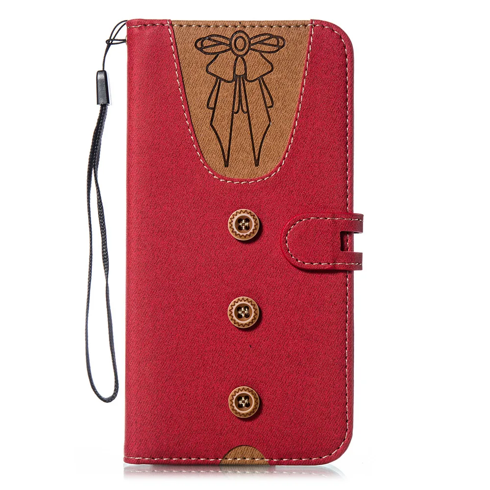 Red Bow-Knots Стильная перекидная книжка чехол для телефона для samsung Galaxy A3 A5 A6 A8 A7 A9 S8 S9 S10 Lite Plus с галстук-бабочка с карманом для карт - Цвет: Red Bow-Knots