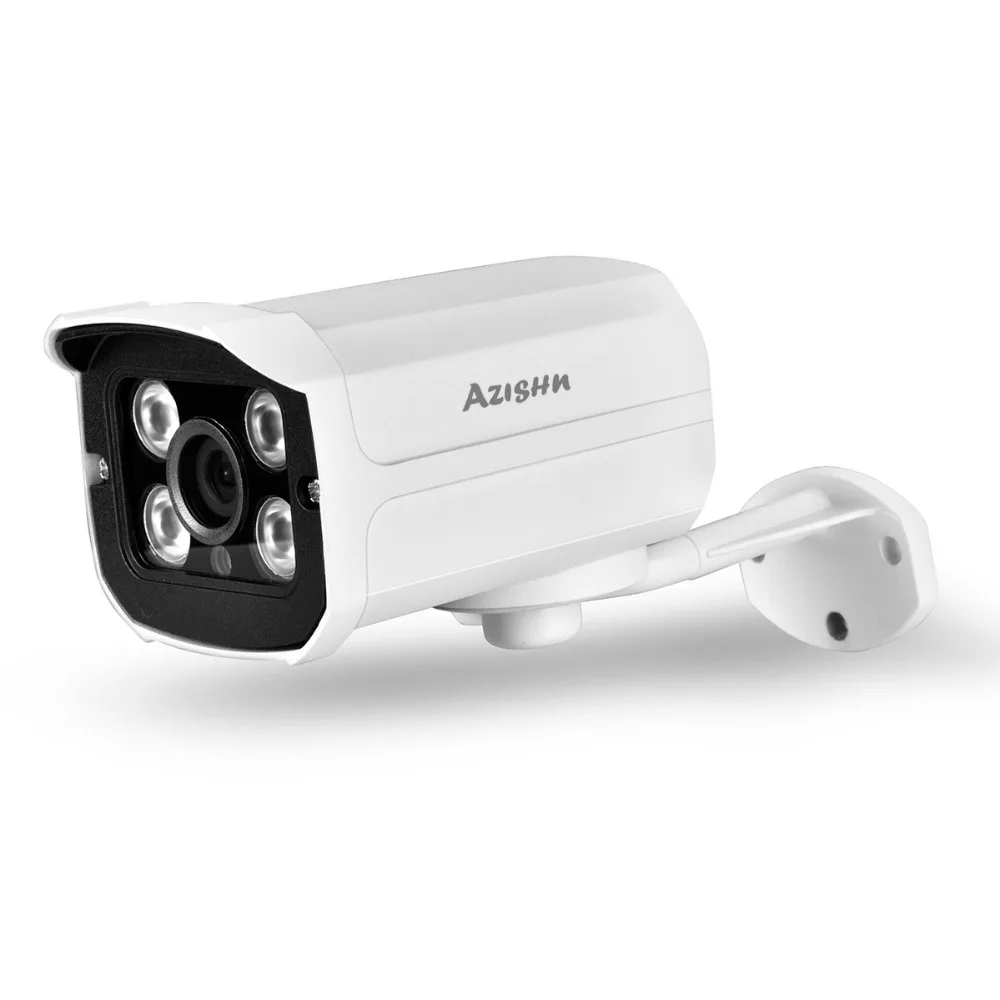 AZISHN Full HD 1080P 4-канальная система видеонаблюдения 4 шт. 2MP металлическая уличная ip-камера 4CH 1080P POE 48 В NVR CCTV Комплект HDMI P2P электронная сигнализация