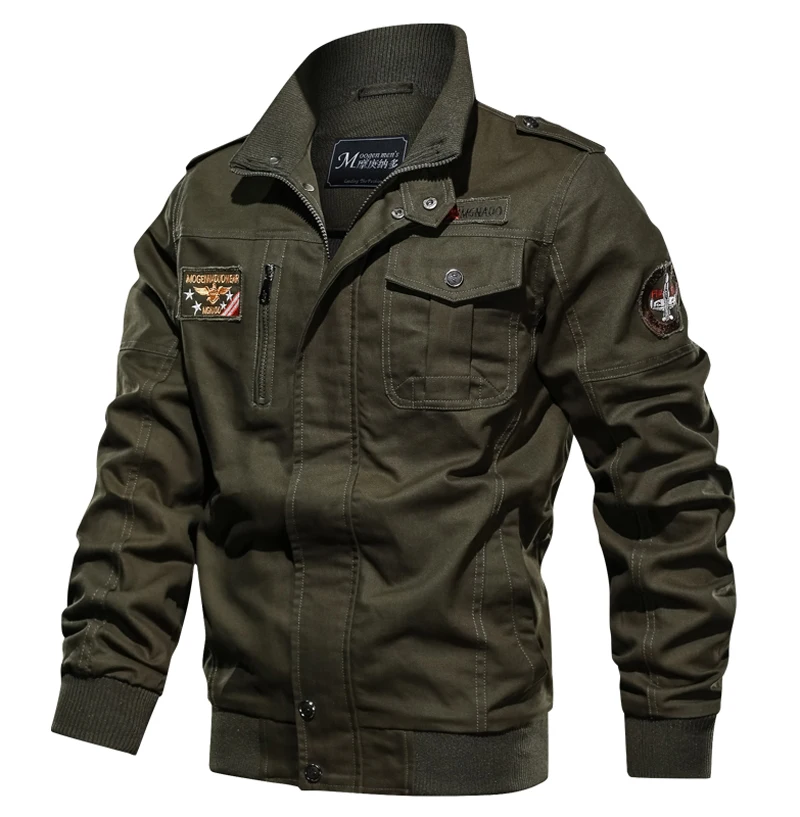 Army Green Зимняя куртка мужская повседневная Хлопковая мужская ветровка солдат MA-1 Стиль Военный бомбардировщик куртки верхняя одежда полёт мульти-пальто с карманами мужские - Цвет: Army Green