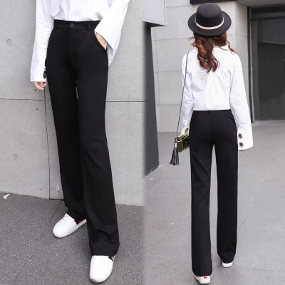 Женские широкие брюки с завышенной талией повседневные свободные прямые в